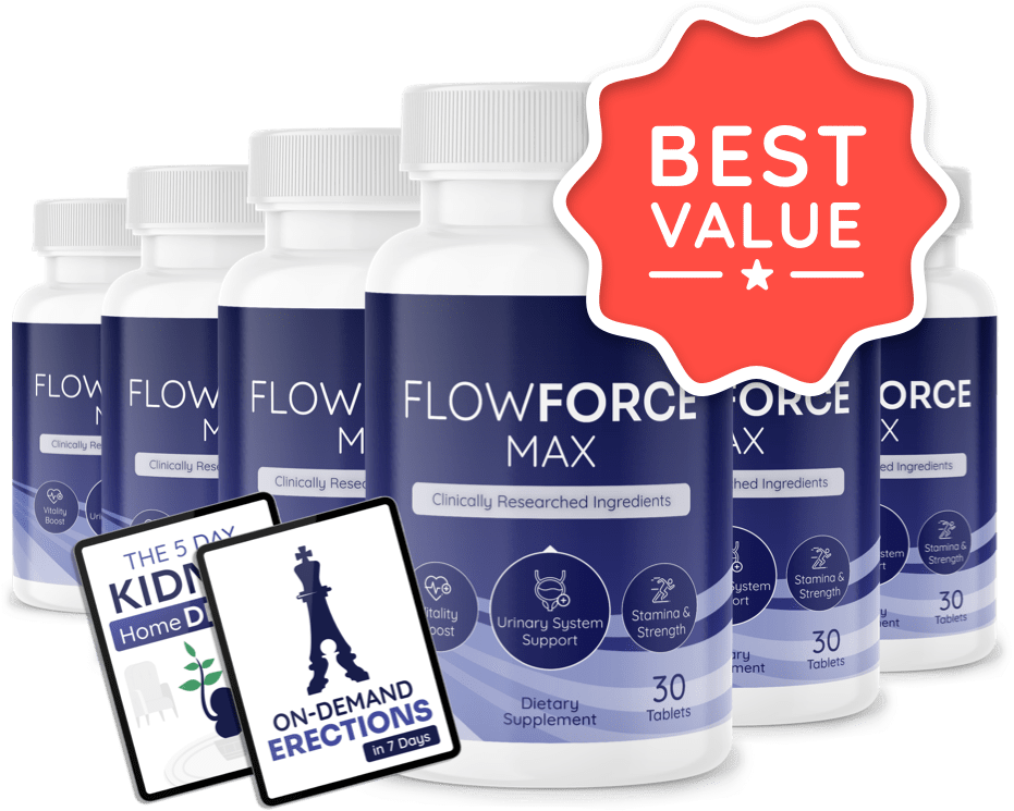 FlowForce Max — 6 bottles + 2 free bonuses
